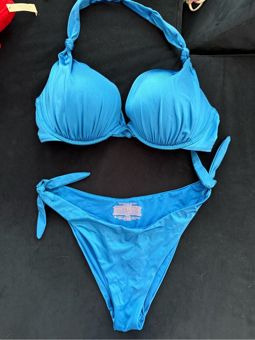 Victoria's Secret Neon Blue Tie-Side Push-Up Bikini